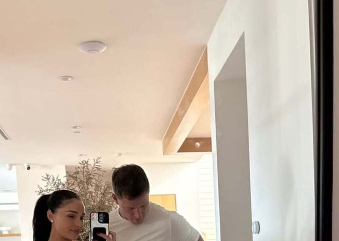 Pregnant Olivia Culpo Bares Baby Bump in Sheer Lace 2-Piece