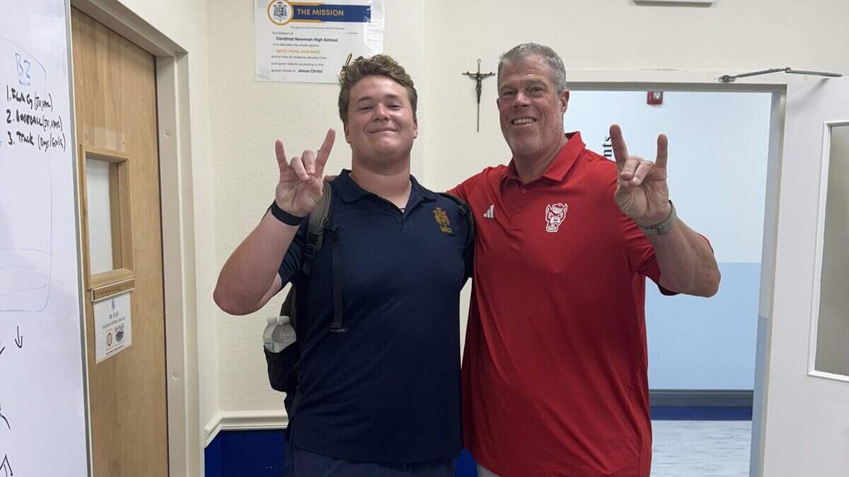Sought-after OL with a famous dad picks NC State over UNC and Duke. ‘So proud’