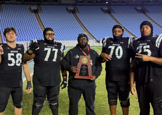 Hough High rallies around football coach after cardiac arrest leaves him in ICU