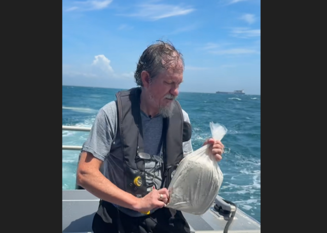 The ashes of 116 unclaimed dead were scattered at sea, North Carolina video shows