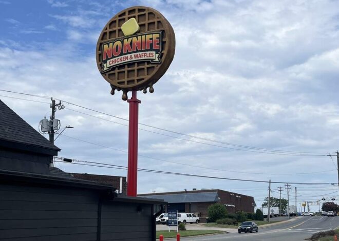 Charlotte rapper DaBaby to open chicken and waffles restaurant. The sign is up.