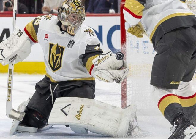 Canes fans chant ‘no means no’ at Vegas goalie Carter Hart after sex assault case
