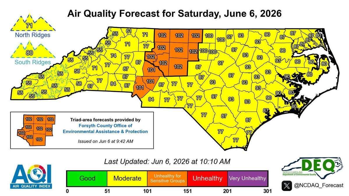 Code Orange air quality alert issued for Mecklenburg, other counties Saturday