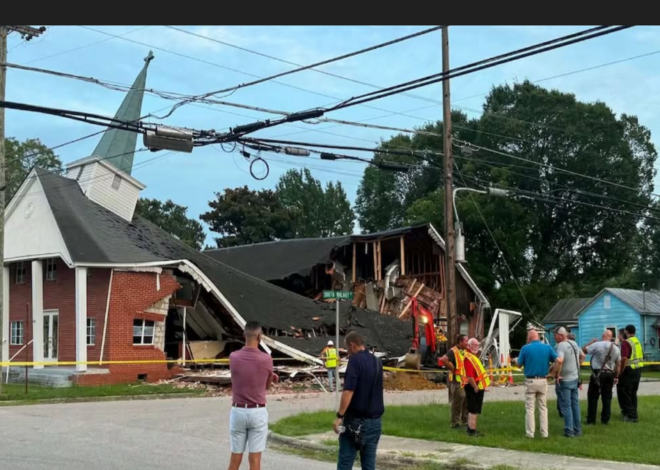 Church collapses, prompting 2-block evacuation over gas leak fears, NC town says