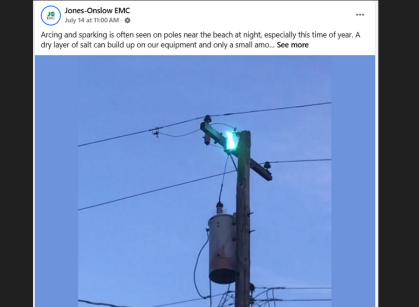 Eerie ‘glowing’ seen at night above utility poles on NC coast. What’s behind it?