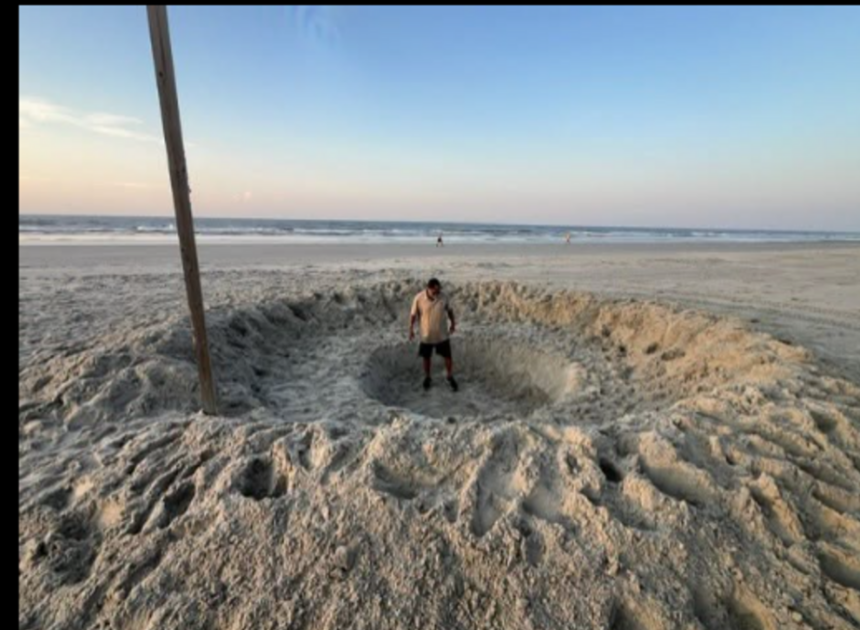 Crater found on NC beach was a dangerous stunt that broke the law, NC police say