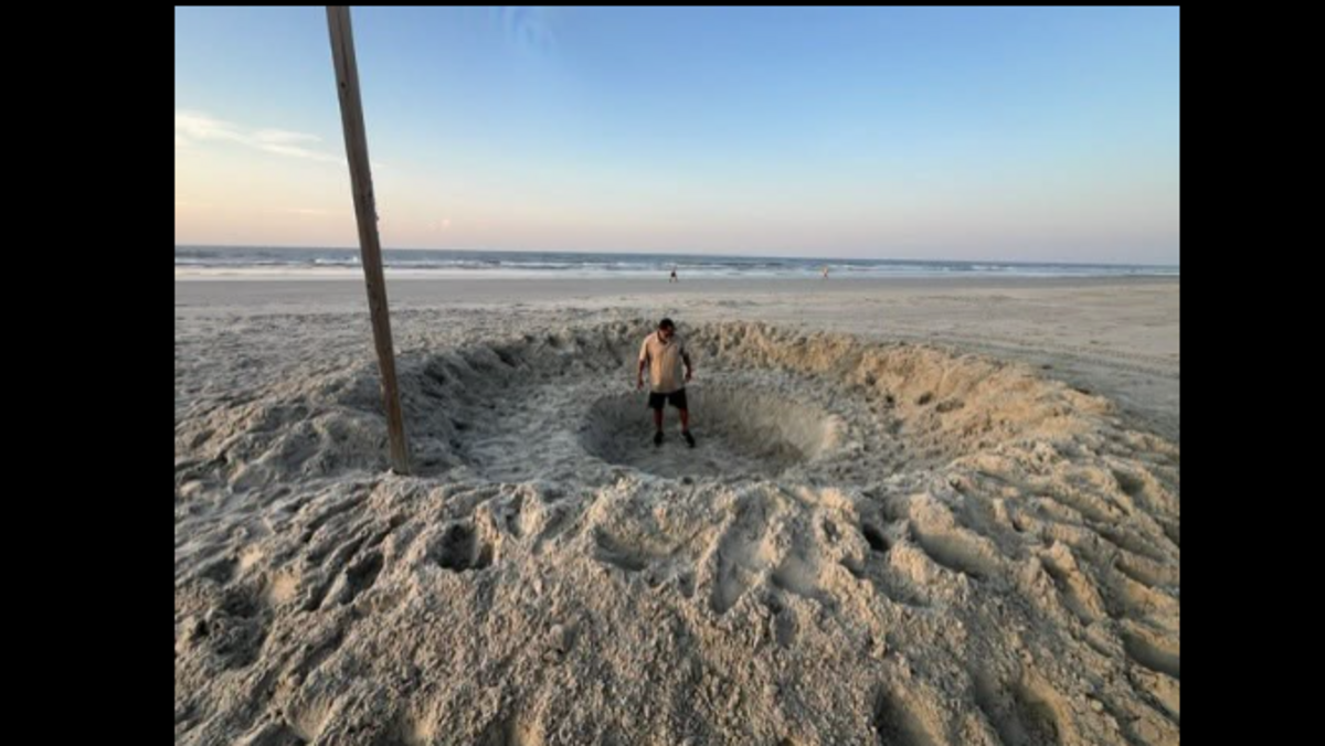 Crater found on NC beach was a dangerous stunt that broke the law, NC police say