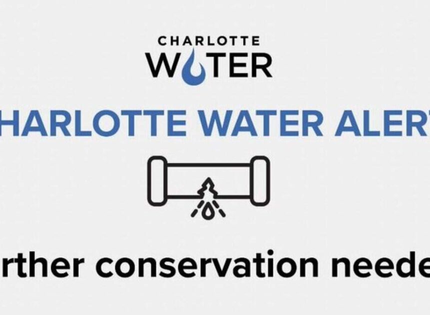 Charlotte Water customers urged to conserve after line break floods a busy road