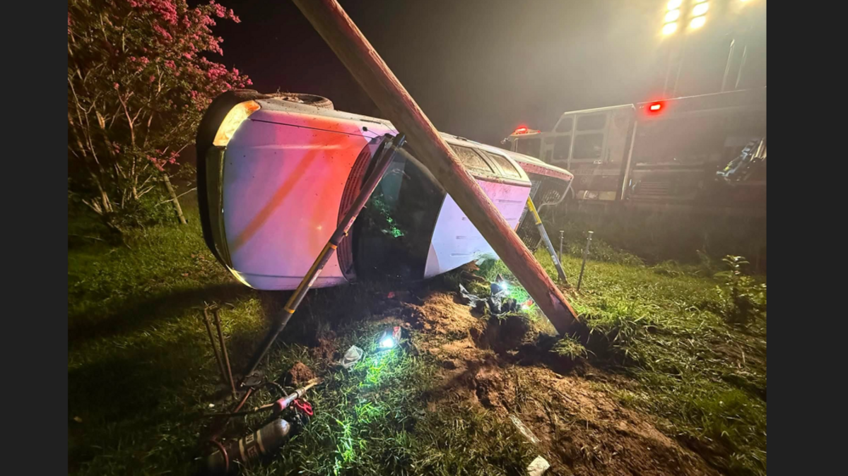 Driver ejected during crash found pinned under fallen power pole, NC rescuers say