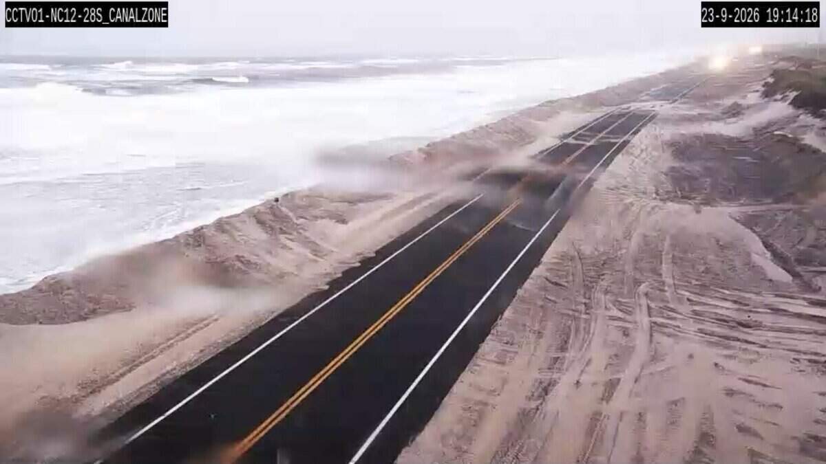 18-foot waves recorded off NC’s Outer Banks as storm floods NC 12, officials say