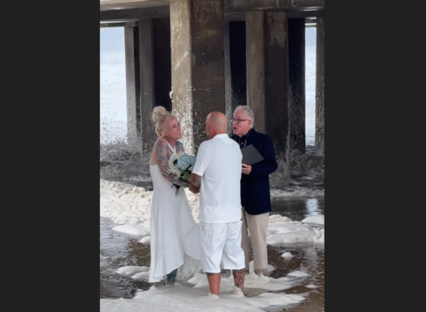 Fierce coastal storm didn’t stop couple’s beach wedding on NC’s Outer Banks