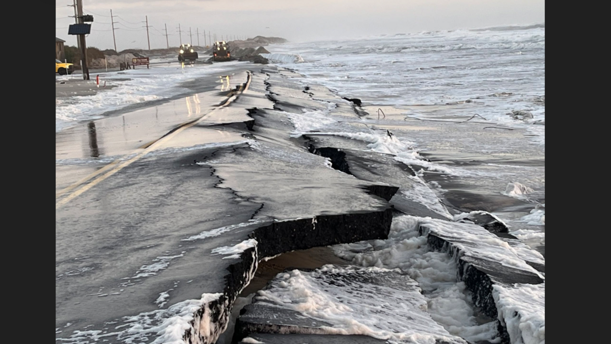 Raging nor’easter has ripped apart NC’s Outer Banks highway, state crews say