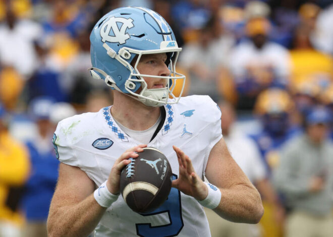 UNC quarterback catches ‘hotel breakfast’ stray on ESPN broadcast